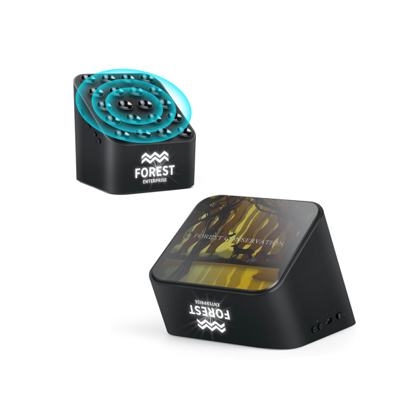 LIGHT UP SPEAKER - 3W Bluetooth Speaker with 10W Wireless Charger and Customizable Logo