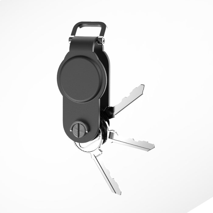 ROUNDFY KEY – Durable Recycled PU Key Organizer with Dual Findy Tracking for Apple FindMy & Google Hub