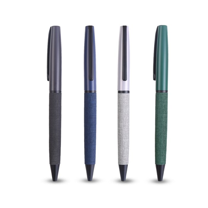 SLIM PEN - High-Quality Metal Twist Pen with PU Coating and Blue Ink