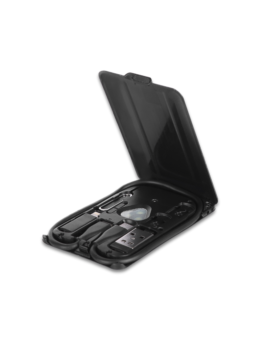 WIRELESS CABLE CASE – Card-Sized Organizer with USB Adapters & SIM Tool Kit - Image 5